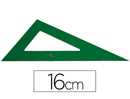 ESQUADRO PLASTICO VERDE TRANSP 16 CM