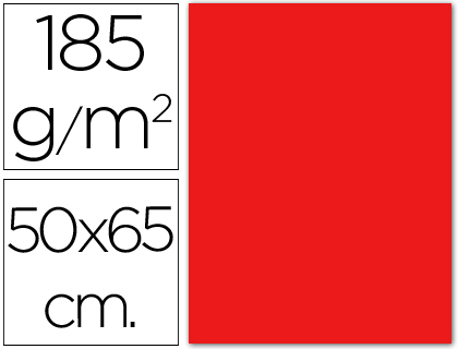 CARTOLINA 500 X 650 MM, 185 GRS, GUARRO, VERMELHO