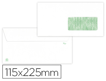 ENVELOPE LIDERPAPEL BRANCO 115X225 MM JANELA DIREITA ABA TIRA DE SILICONE PAPEL RECICLADO 90 GR CAIXA DE 500 UNIDADES
