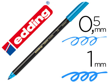 MARCADOR EDDING 1200 PONTA DE FIBRA REDONDA TRACO 1 MM N.10 AZUL CLARO