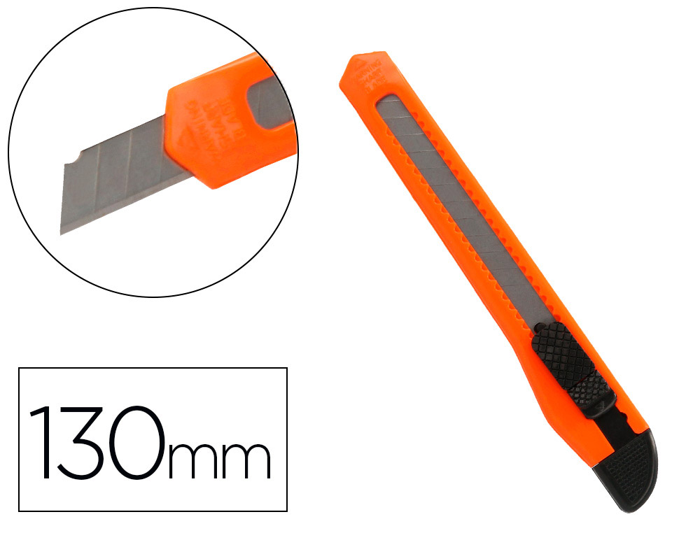X-ATO Q-CONNECT ESTREITO DE PLASTICO LAMINA DE ACO 9 MM DE LARGURA COMPRIMENTO 130 MM BLISTER DE 1 UNIDADE