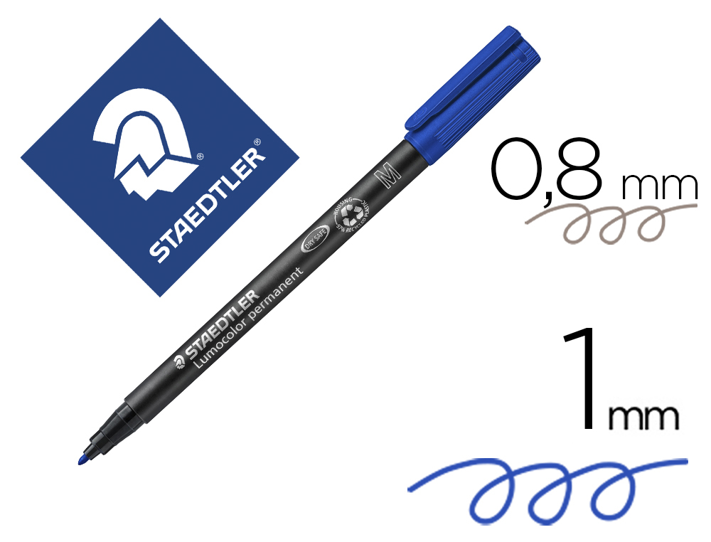 MARCADOR STAEDTLER LUMOCOLOR RETROPROJECAO 317-3 PONTA 0,8-1 MM AZUL