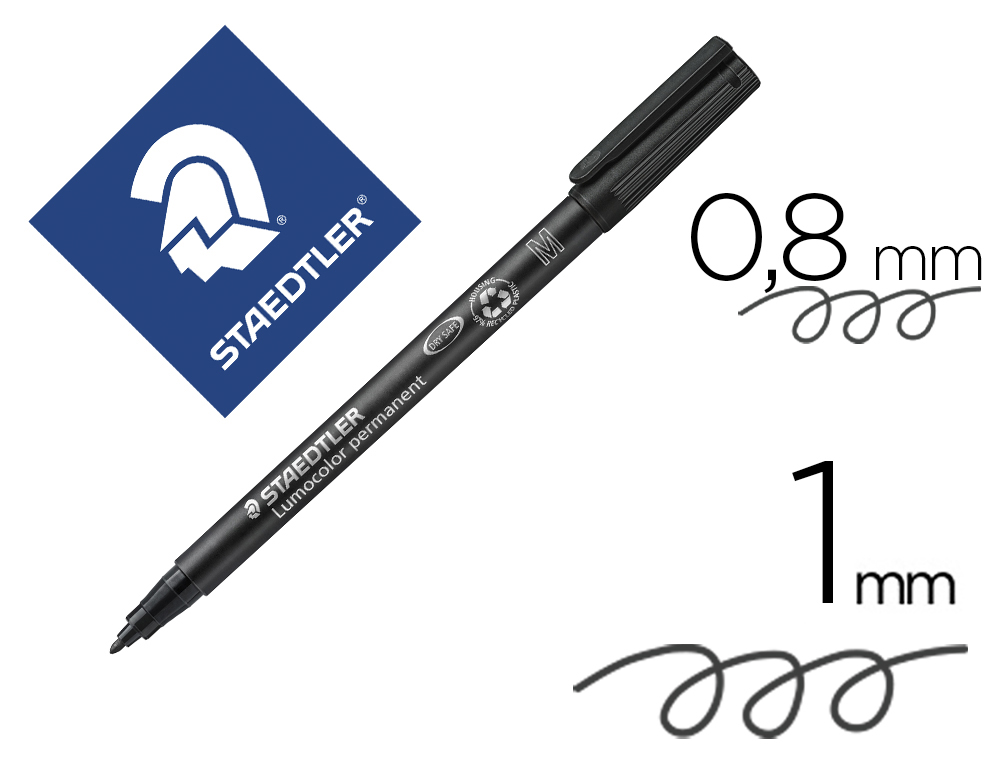 MARCADOR STAEDTLER LUMOCOLOR RETROPROJECAO 317-9 PONTA 0,8-1 MM PRETO