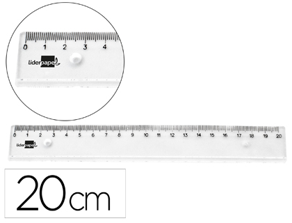 REGUA LIDERPAPEL EM PLASTICO TRANSPARENTE 20 CM