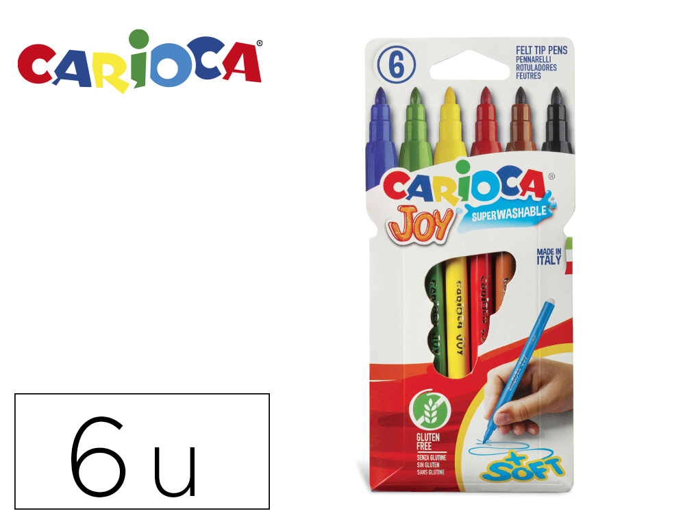 MARCADOR CARIOCA JOY CAIXA DE 6 CORES