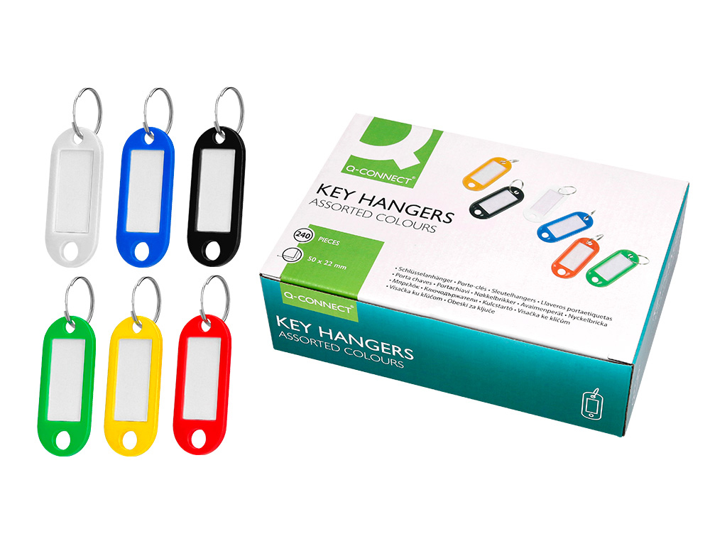 EXPOSITOR 240 CHAVEIROS PORTA-ETIQUETAS Q-CONNECT CORES SORTIDAS
