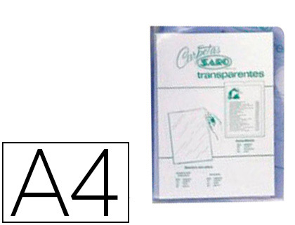 BOLSA DOSSIER SARO PVC DIN A4 280 MICRONS TRANSPARENTE