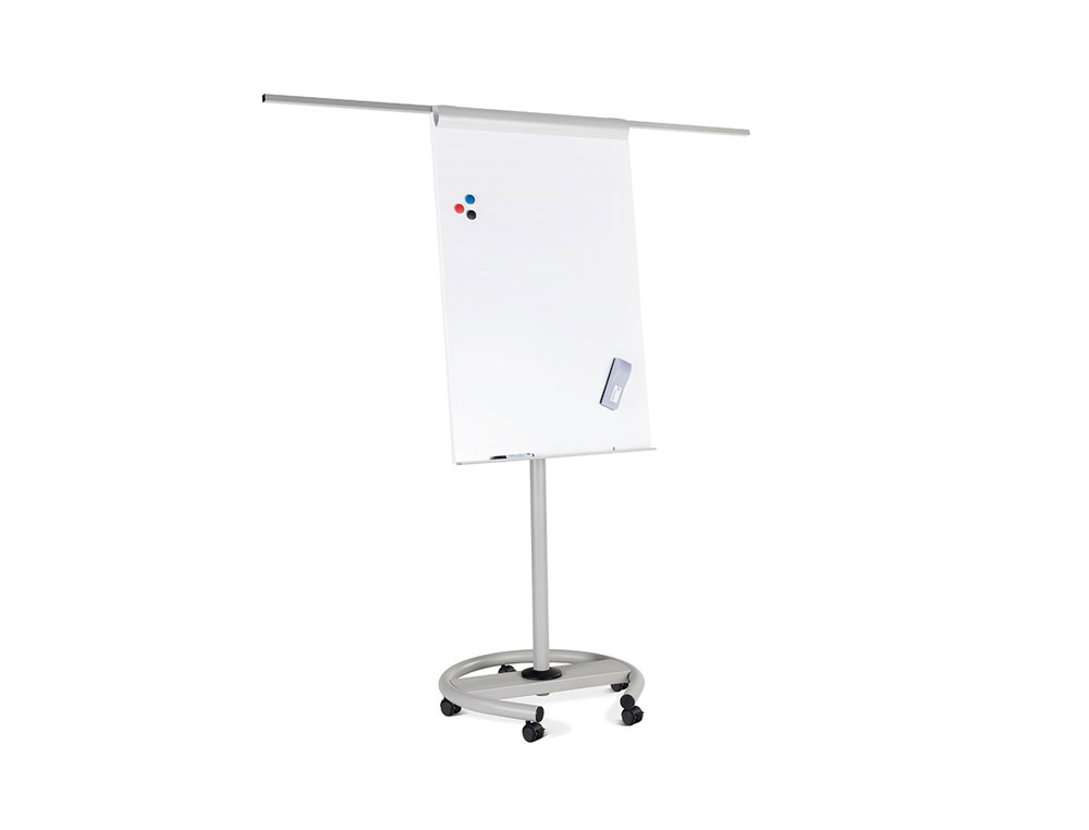 QUADRO BRANCO ROCADA PARA CONFERENCIAS METALICA MAGNETICA COM RODAS 68X104 CM INCLUI 2 BRACOS LATERAIS