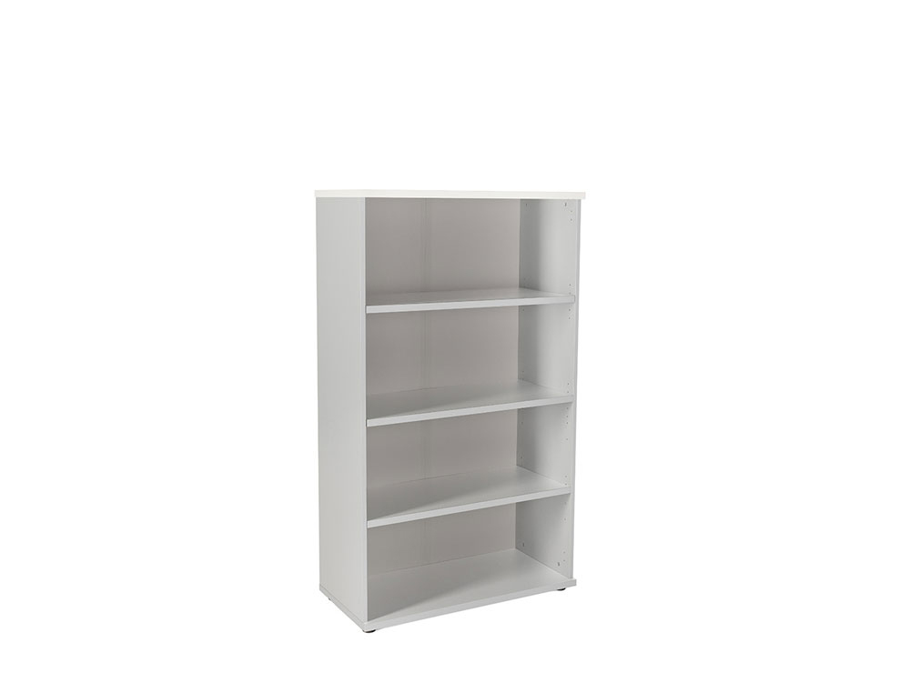 ARMARIO ROCADA COM QUATRO ESTANTES SERIE STORE 156X90X45 CM ACABAMENTO AB04 ALUMINIO/BRANCO