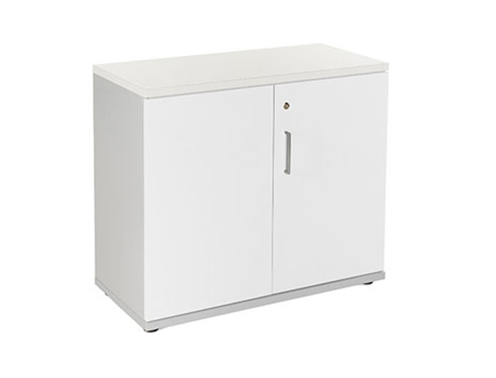 ARMARIO ROCADA COM DOIS PORTAS SERIE STORE 78X90X45 CM ACABAMENTO AB04 ALUMINIO/BRANCO