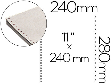 PAPEL CONTINUO 240 MMX11'', BRANCO COM 2500 FOLHAS 1 VIA
