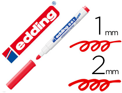 MARCADOR EDDING PARA QUADRO BRANCO 661 COR VERMELHO PONTA REDONDA 1-2 MM RECARREGAVEL