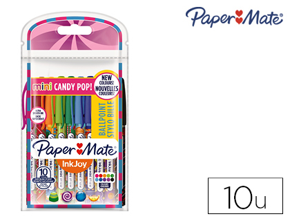 ESFEROGRAFICA PAPER MATE INKJOY 100 CANDY POP BLISTER DE 10 UNIDADES CORES SORTIDAS