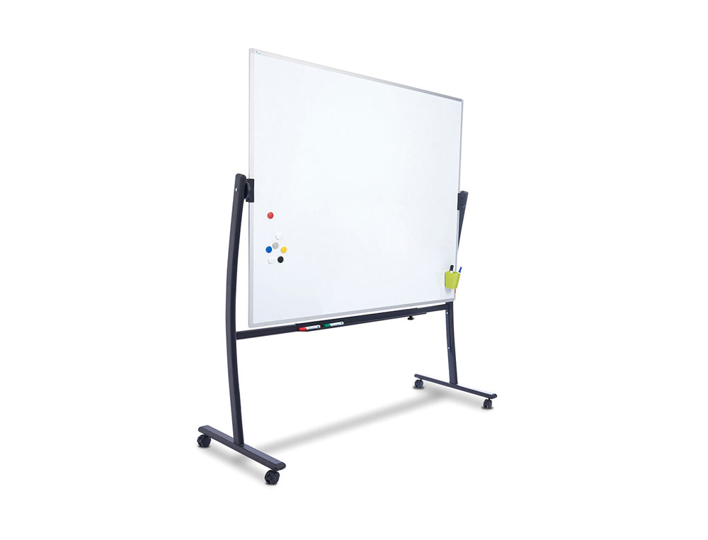 QUADRO BRANCO ROCADA LACADO MAGNETICO COM SUPORTE DUPLA FACE 90X120 CM