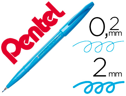 CANETA PINCEL PENTEL TOUCH PARA CALIGRAFIA COR AZUL CEU