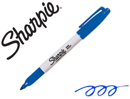 MARCADOR SHARPIE PERMANENTE PONTA FINA AZUL