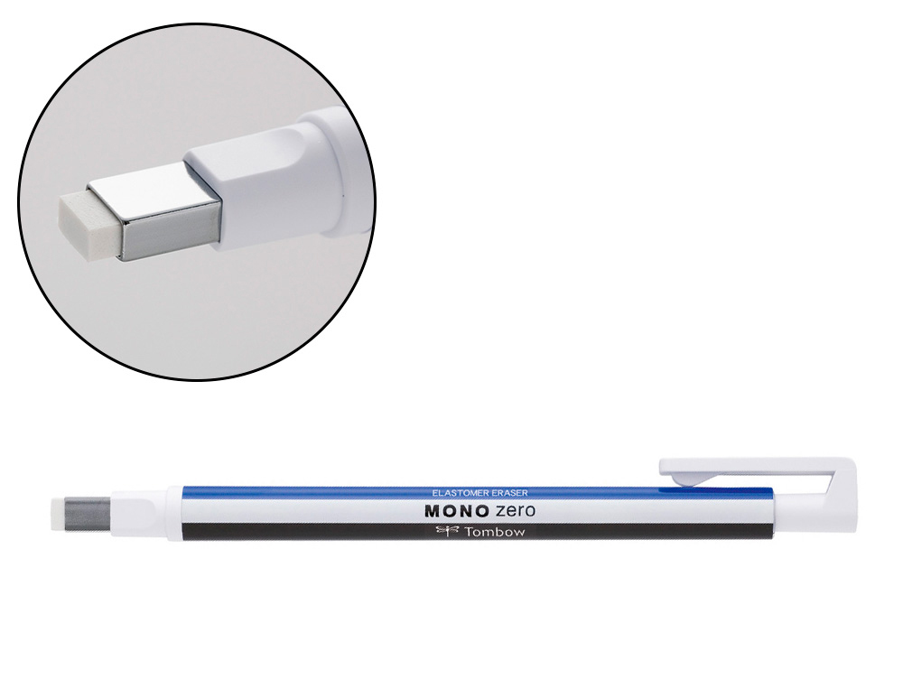 PORTA BORRACHA TOMBOW COM CLIP MONO ZERO PONTA RETANGULAR 2,5X5 MM