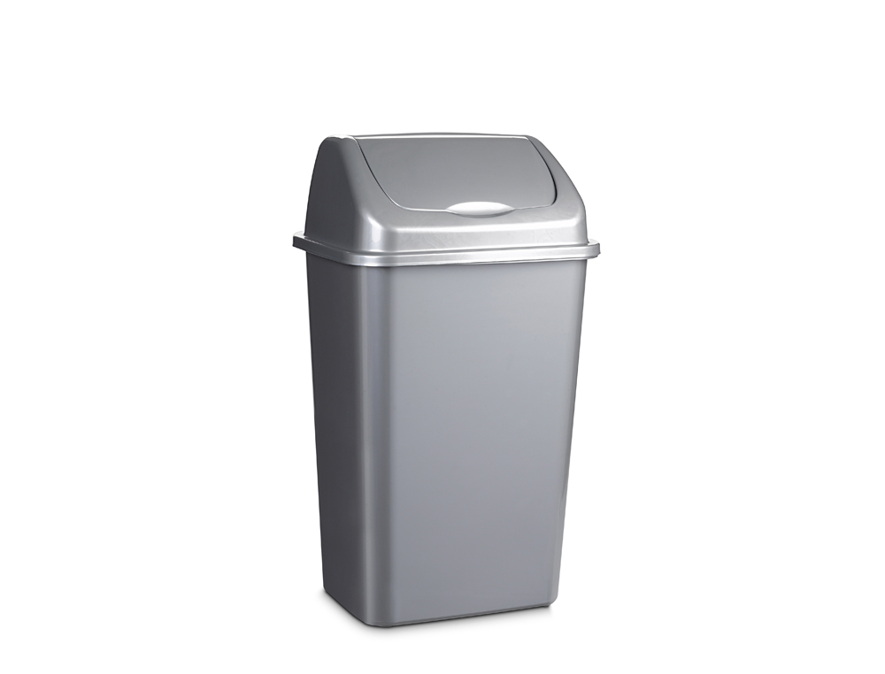 CONTENTOR PLASTICFORTE PLASTICO 15 LITROS COR PRATA 285X225X470 MM