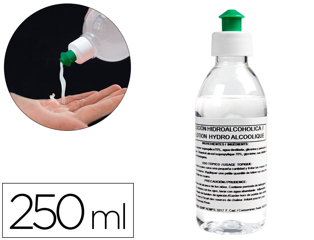 GEL HIDROALCOOLICO HIGIENIZANTE DE MAOS COM ALCOOL DE ORIGEM NATURAL FRASCO DE 250 ML