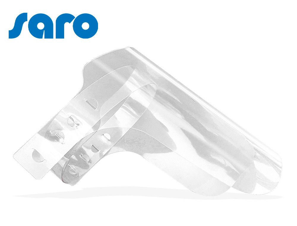 MASCARA FACIAL PROTETORA GLAS SPACK 200 MC REFORÇO FRONTAL PVC 300 MC FECHO COM ELASTICO MEDIDAS 235X330 MM