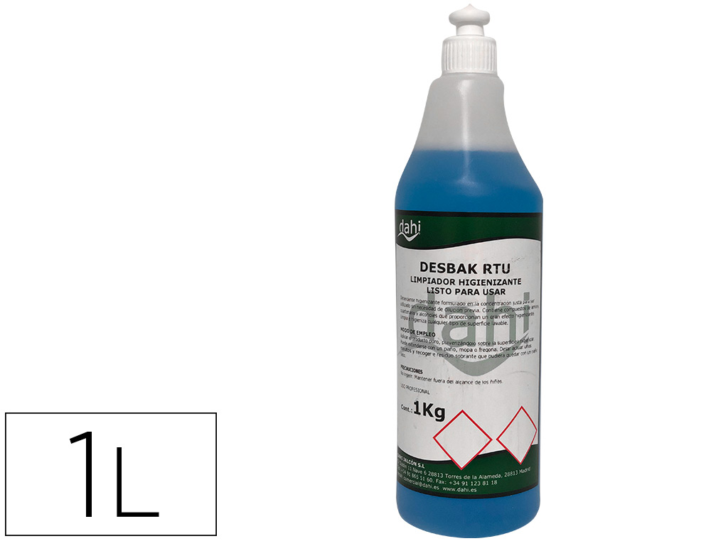 LIMPADOR BACTERICIDA DESBAKAZUL SEM ENXAGUAR GARRAFA DE 1 LITRO