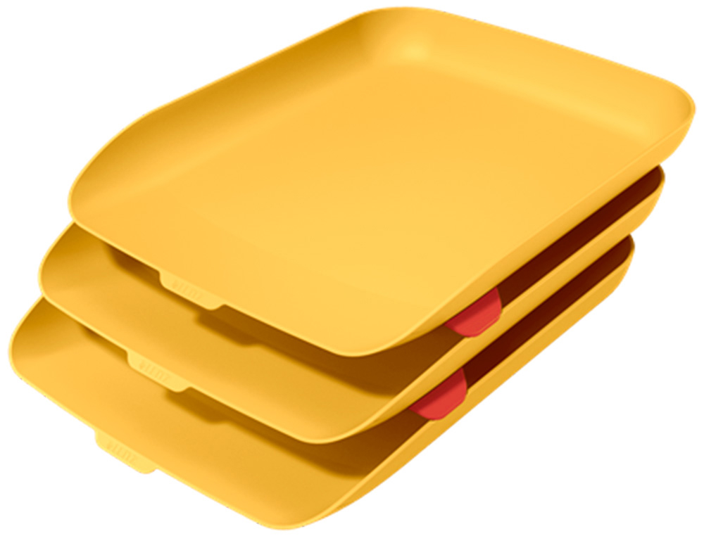 TABULEIRO DE SECRETARIA EM PLASTICO LEITZ COSY CONJUNTO DE 3 UNIDADES AMARELO