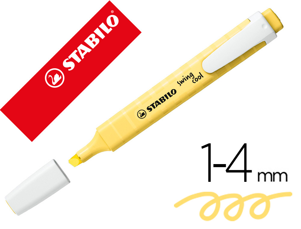 MARCADOR FLUORESCENTE STABILO SWING COOL PASTEL AMARELO