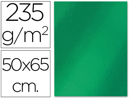 CARTOLINA LIDERPAPEL METALIZADA 50X65 CM 235 GR VERDE