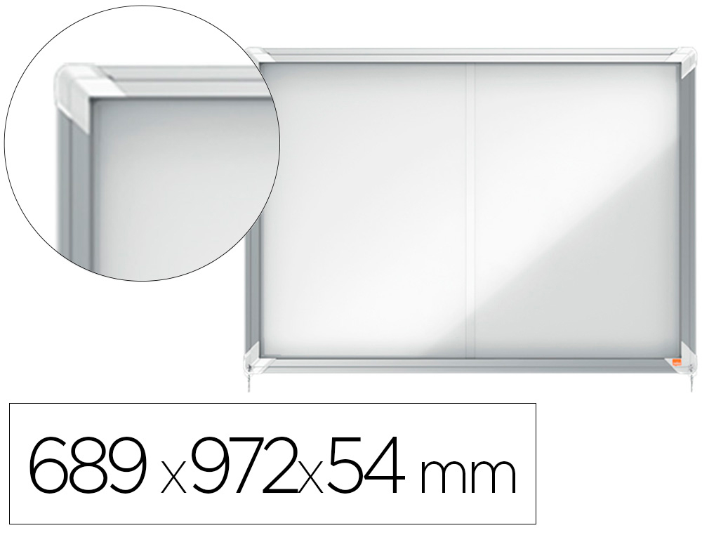 VITRINA DE ANUNCIOS NOBO PREMIUM PLUS MAGNETICA COM PORTA DE CORRER 8 X DIN A4 689X972X54 MM