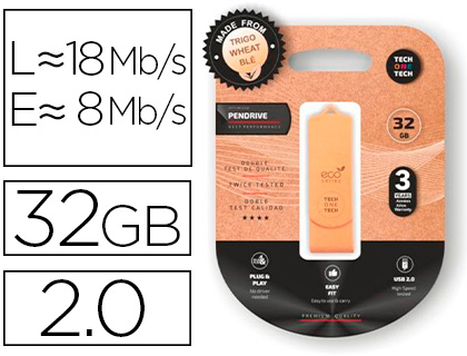 PEN DRIVE USB TECH ONE TECH ECOTECH BIODEGRADAVEL 32 GB USB 2.0