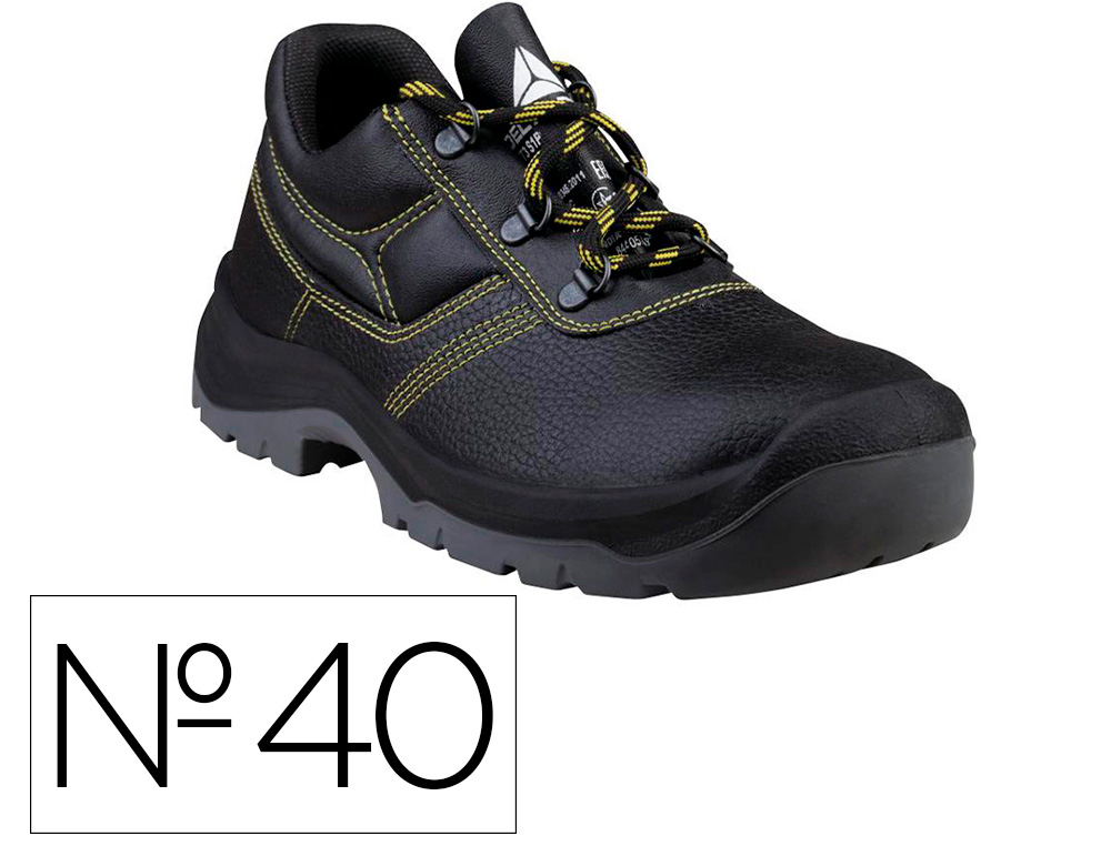 SAPATOS DE SEGURANCA DELTAPLUS EM COURO PIGMENTADO SOLA PU BI DENSIDADE COR PRETO TAMANHO 40