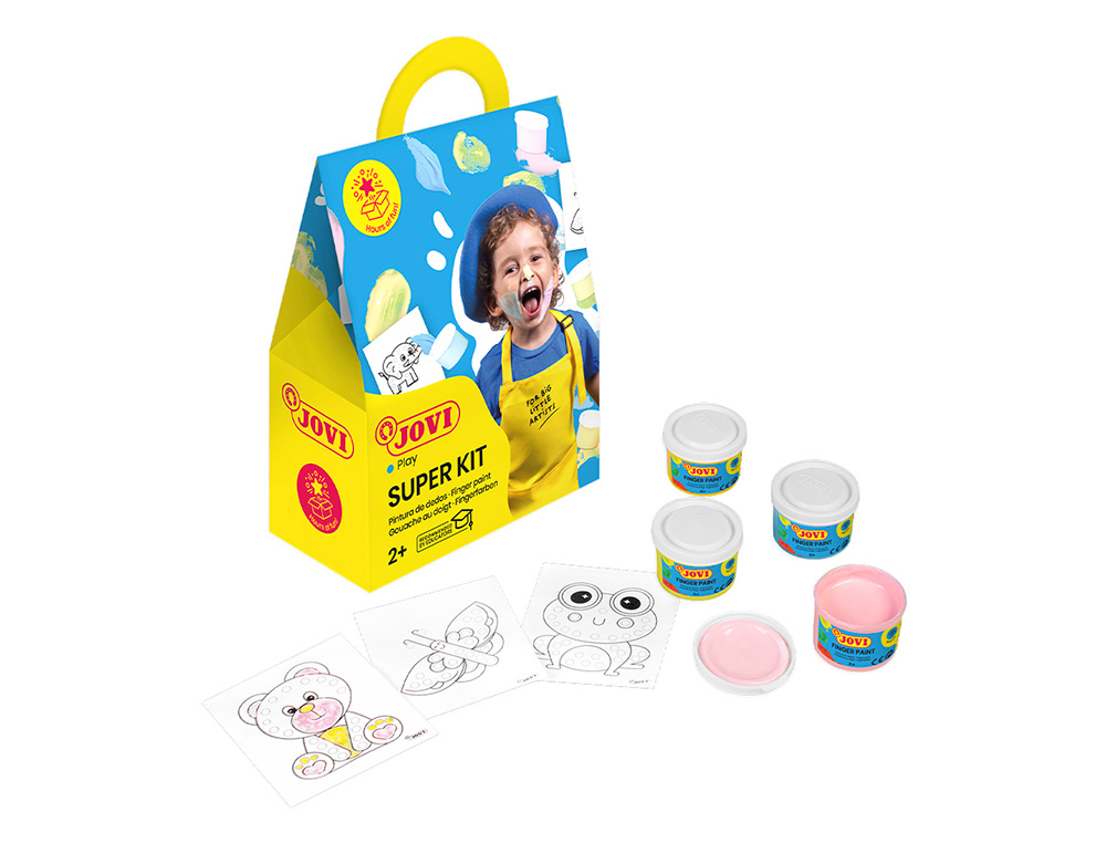 PLASTICINA JOVI SUPER KIT 3 PASTILHAS 50 GR + 6 MOLDES + 1 ROLO