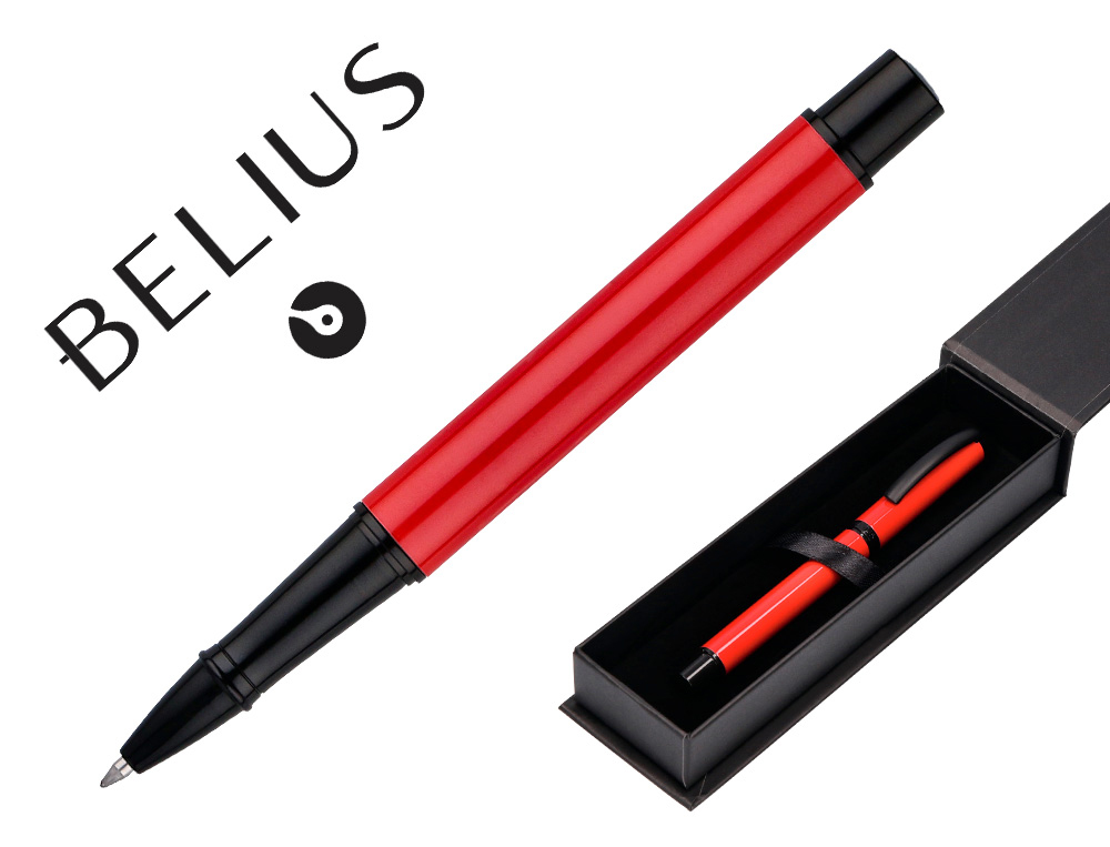ROLLER BELIUS TURBO ALUMINIO DESENHO VERMELHO E PRETO TINTA AZUL CAIXA DESIGN