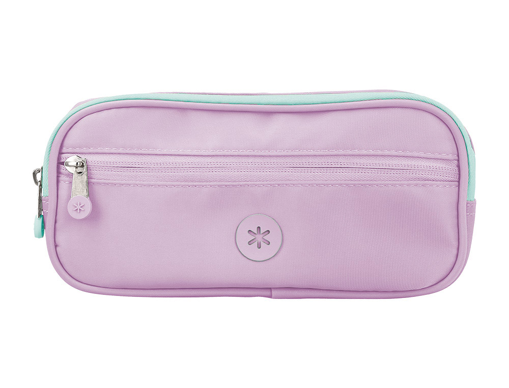 ESTOJO ESCOLAR ANTARTIK 3 COMPARTIMENTOS COMPLEMENTO DA MOCHILA COR ROXO 100X60X220 MM