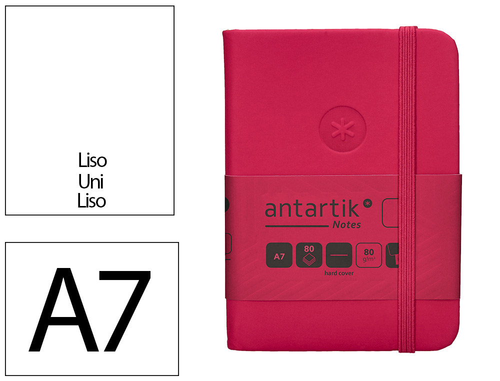 CADERNO COM ELASTICO ANTARTIK NOTES CAPA DURA A7 LISO FUCSIA 80 FOLHAS 80 GR FSC