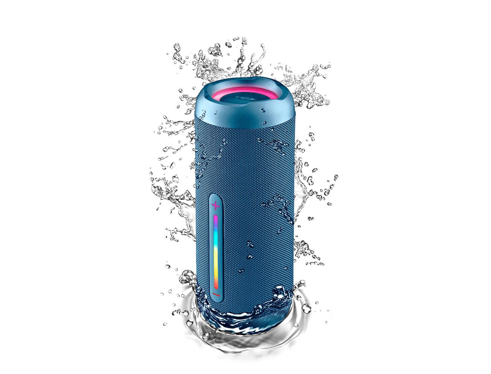 COLUNA NGS ROLLER FURIA 3 PORTATIL 60W BLUETOOTH LUZES RGB E IMPERMEABILIZACAO IPX7 COR AZUL
