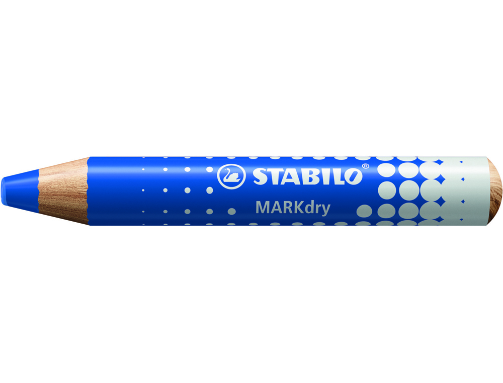 LAPIS MARCADOR EM SECO STABILO MARKDRY PARA QUADRO BRANCO COR AZUL CAIXA DE 5 UNIDADES