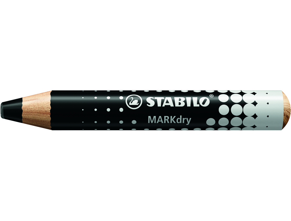 LAPIS MARCADOR EM SECO STABILO MARKDRY PARA QUADRO BRANCO COR PRETO CAIXA DE 5 UNIDADES