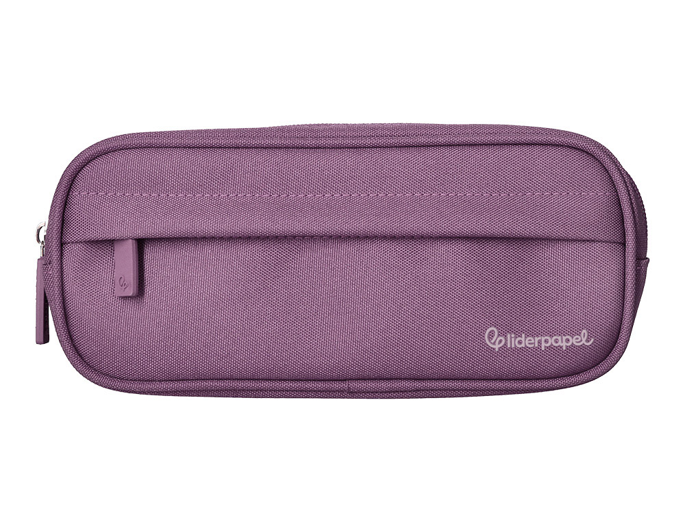 ESTOJO ESCOLAR LIDERPAPEL OVALADO 2 FECHOS COM BOLSO FRONTAL 210X90 MM CREME