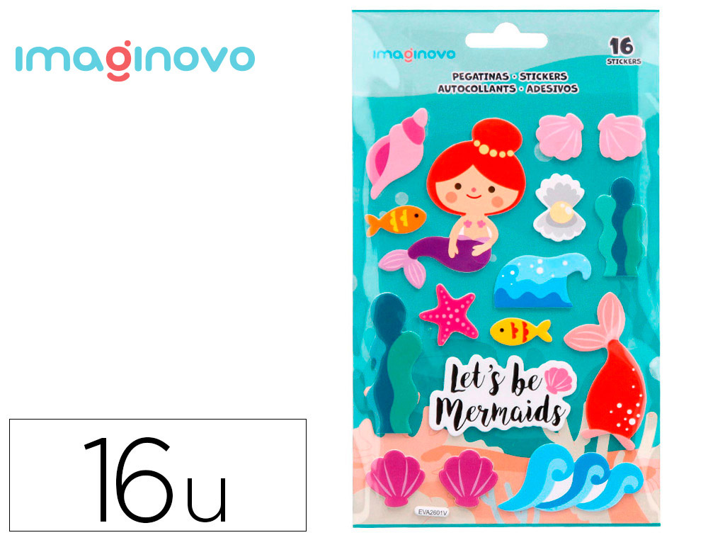 AUTOCOLANTES IMAGINOVO SEREIAS MAGIC DREAMS COM RELEVO 210X130 MM EM BLISTER