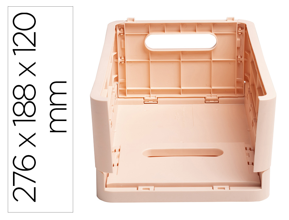 CAIXA DOBRAVEL EXACOMPTA MIDI SKANDI POLIPROPILENO RECICLADO COR NUDE 276X188X120 MM