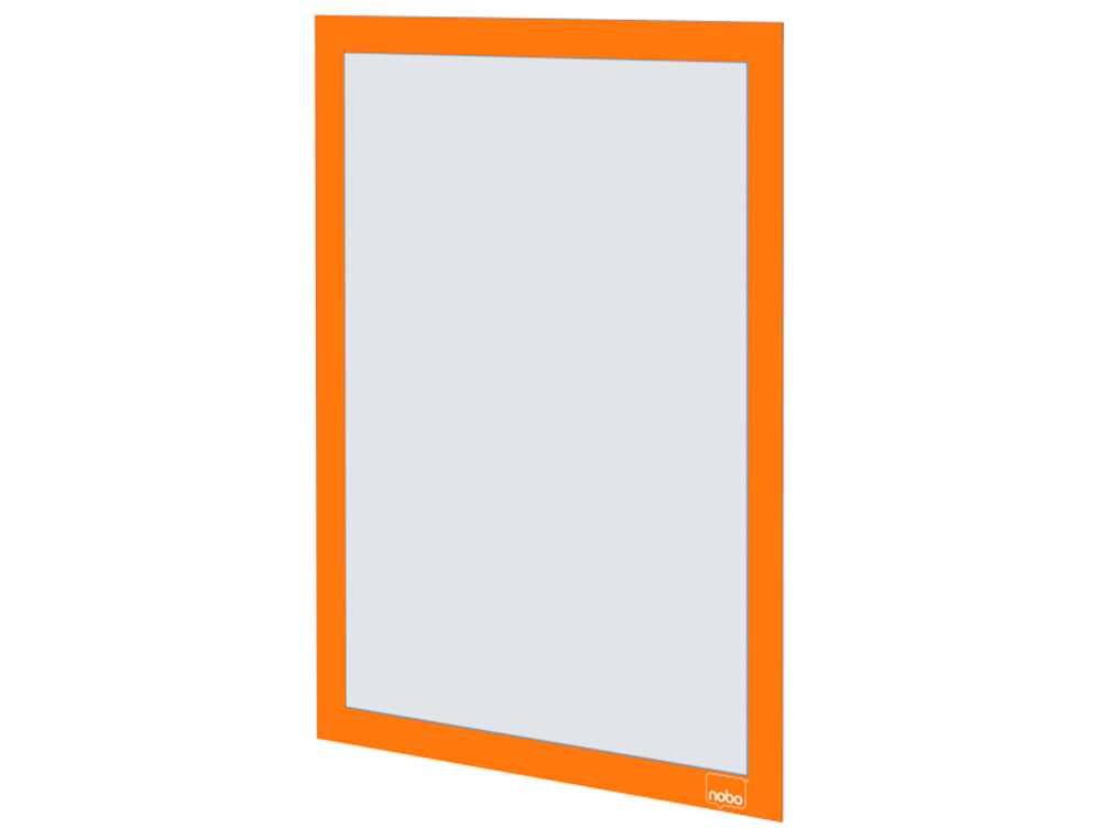 MOLDURA PORTA ANUNCIOS NOBO DIN A4 MOLDURA MAGNETICA AUTO ADESIVA COR LARANJA PACK DE 2 UNIDADES