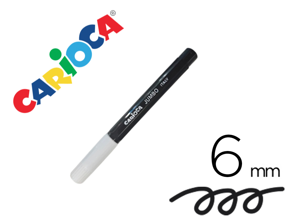 MARCADOR CARIOCA JUMBO LAVAVEL PRETO PONTA GROSSA 6 MM