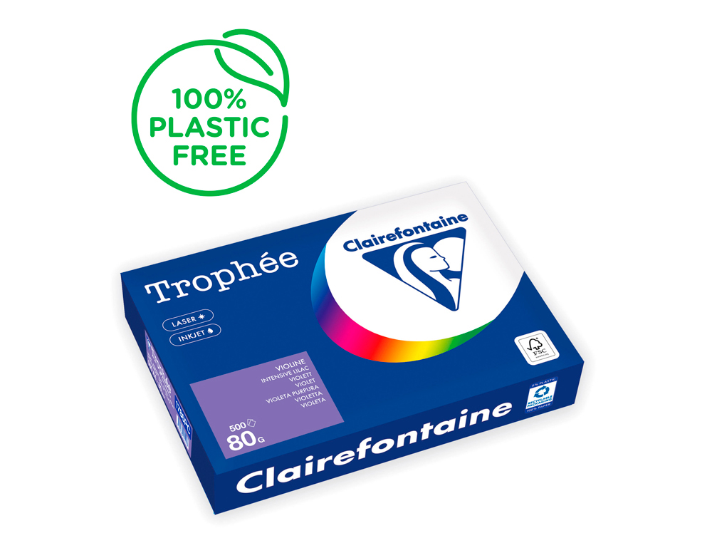 PAPEL COR TROPHEE A4 80 GR ROSA VIOLETA INTENSO EMBALAGEM DE 500 FOLHAS