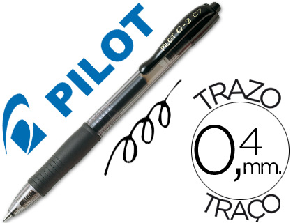 ESFEROGRAFICA PILOT G-2 PRETO TINTA GEL RETRATIL PEGA DE BORRACHA