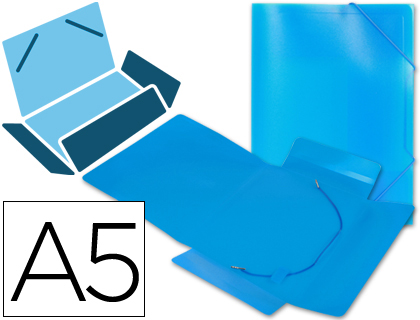 PASTA DE ELASTICOS EM POLIPROPILENO LIDERPAPEL DIN A5 AZUL