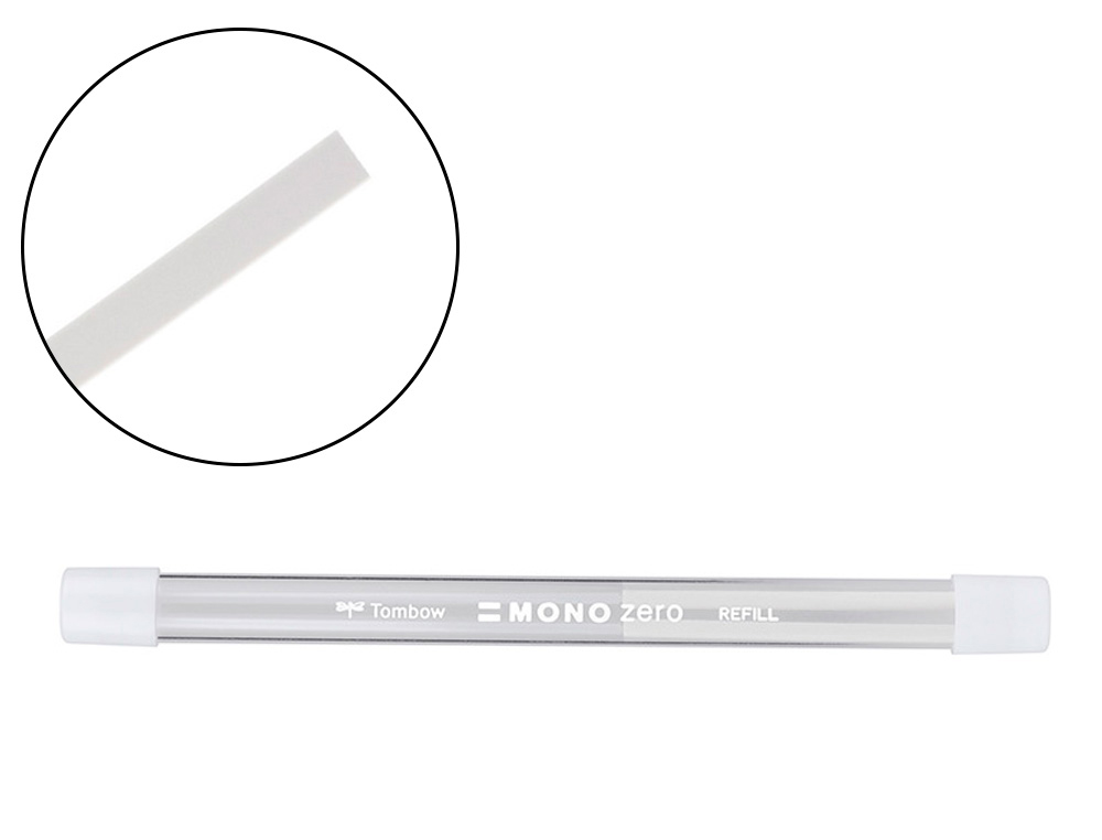 RECARGA PORTA BORRACHAS TOMBOW MONO ZERO RETANGULAR 2,5 X 5 MM TUBO COM 2 UNIDADES