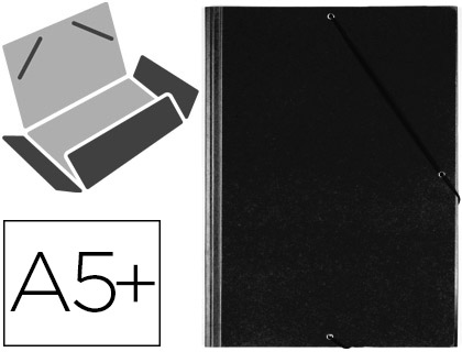 PASTA DE ELASTICOS SARO COM ABAS EM PLASTICO QUARTO PRETO