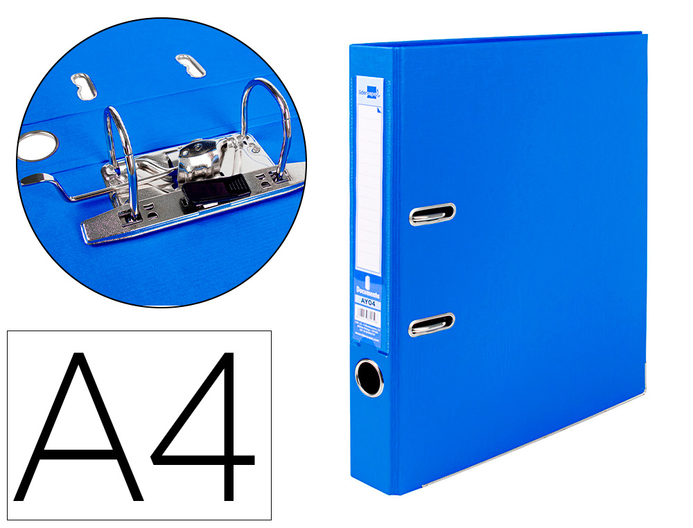 PASTA DE ARQUIVO DE ALAVANCA LIDERPAPEL DOCUMENTA PVC DIN A4 LOMBADA 52 MM AZUL