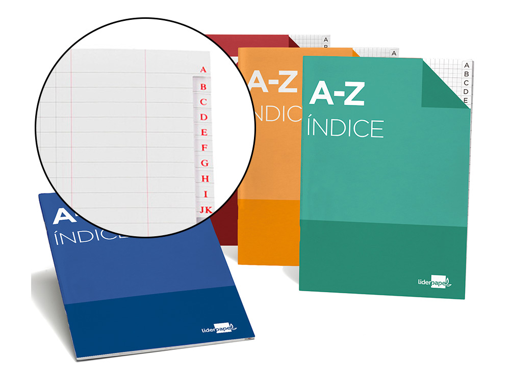 INDICE FLEXIVEL LIDERPAPEL QUARTO 24 FOLHAS 4 CORES SORTIDAS 70 GR